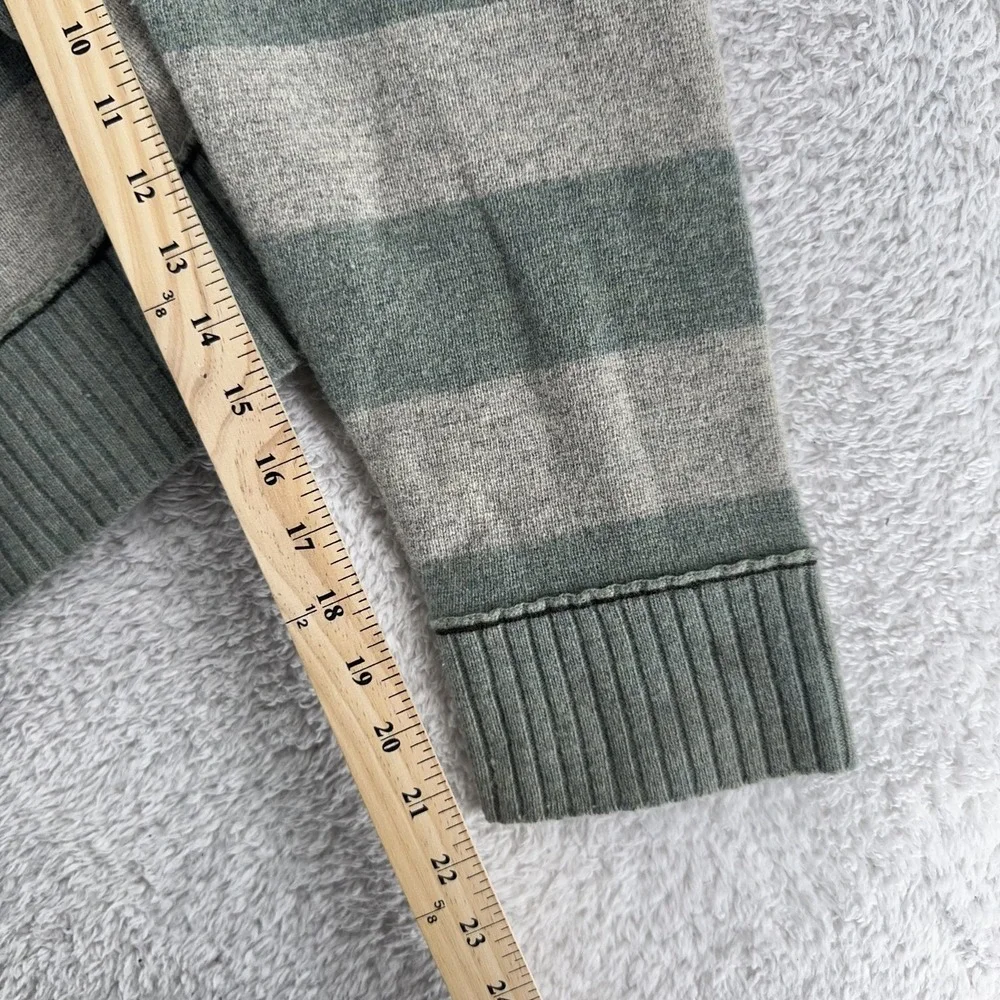 Spyder Wool Blend‎ Striped Sweater Mens Large Gray Green Pullover Outdoors Logo